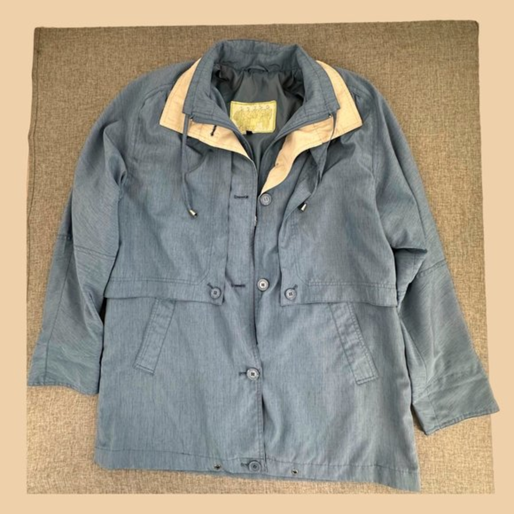 Vintage‎ UTEX Womens Blue Jacket Medium Button & Zipper Closure Pockets